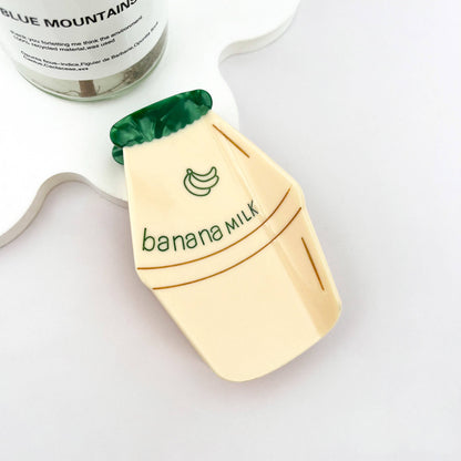 Banana Milk Accessories Acetate Hair Claw Clip 🍌🥛: Beige