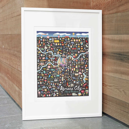 KANSAS CITY MO City Map Art Wall Decor City Series Print: 8x10 / Night