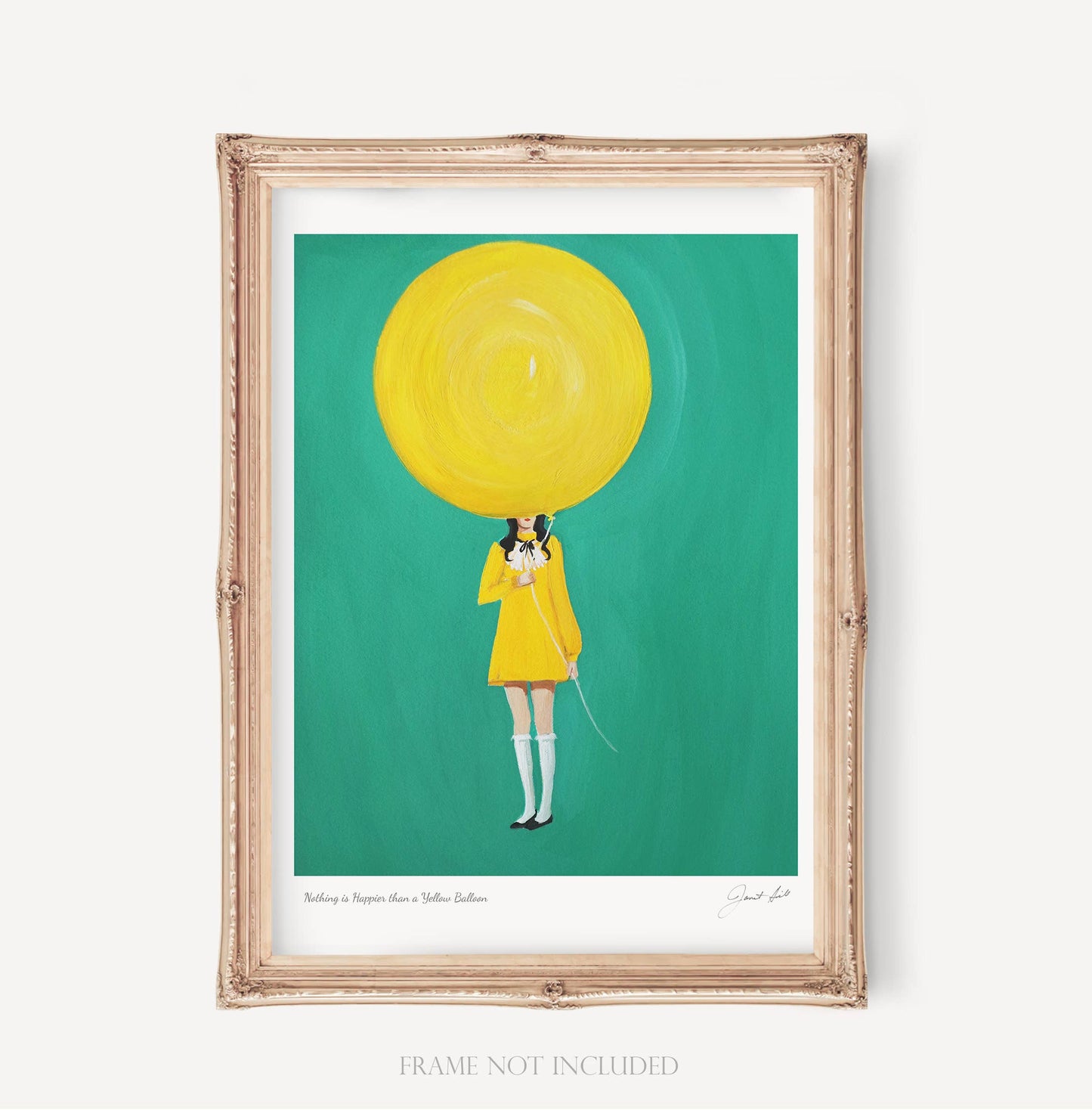 Nothing Is Happier Than A Yellow Balloon.8.5"x11" Art Print