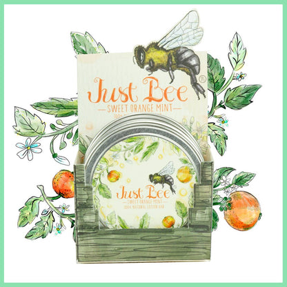 Sweet Orange Mint Lotion Bar - 4 Bar Box Beeswax Lotion