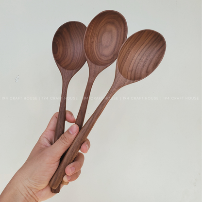 Large Walnut Wooden Spoon - Kitchen Serving Utensils