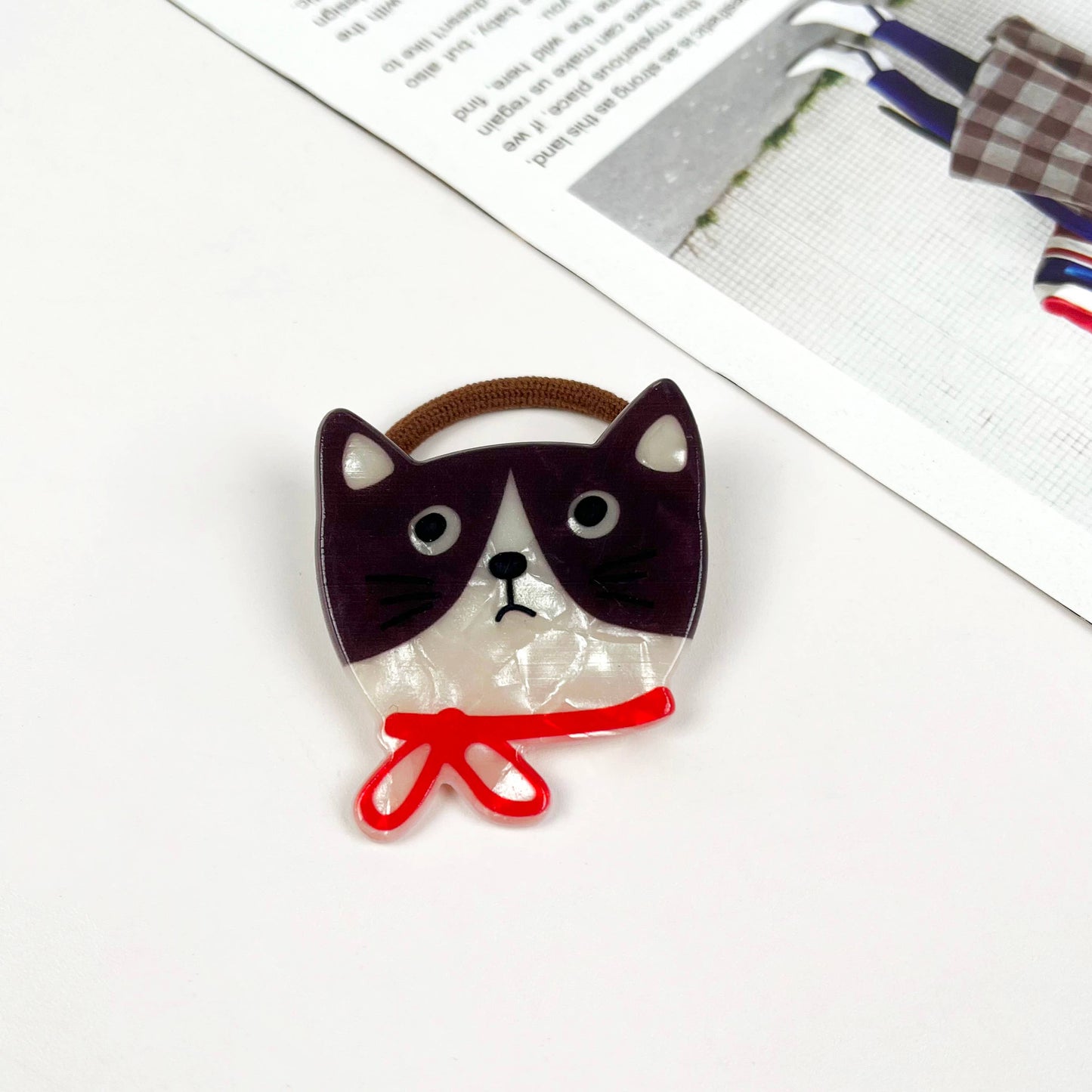 Lovely cartoon cat hair tie: E