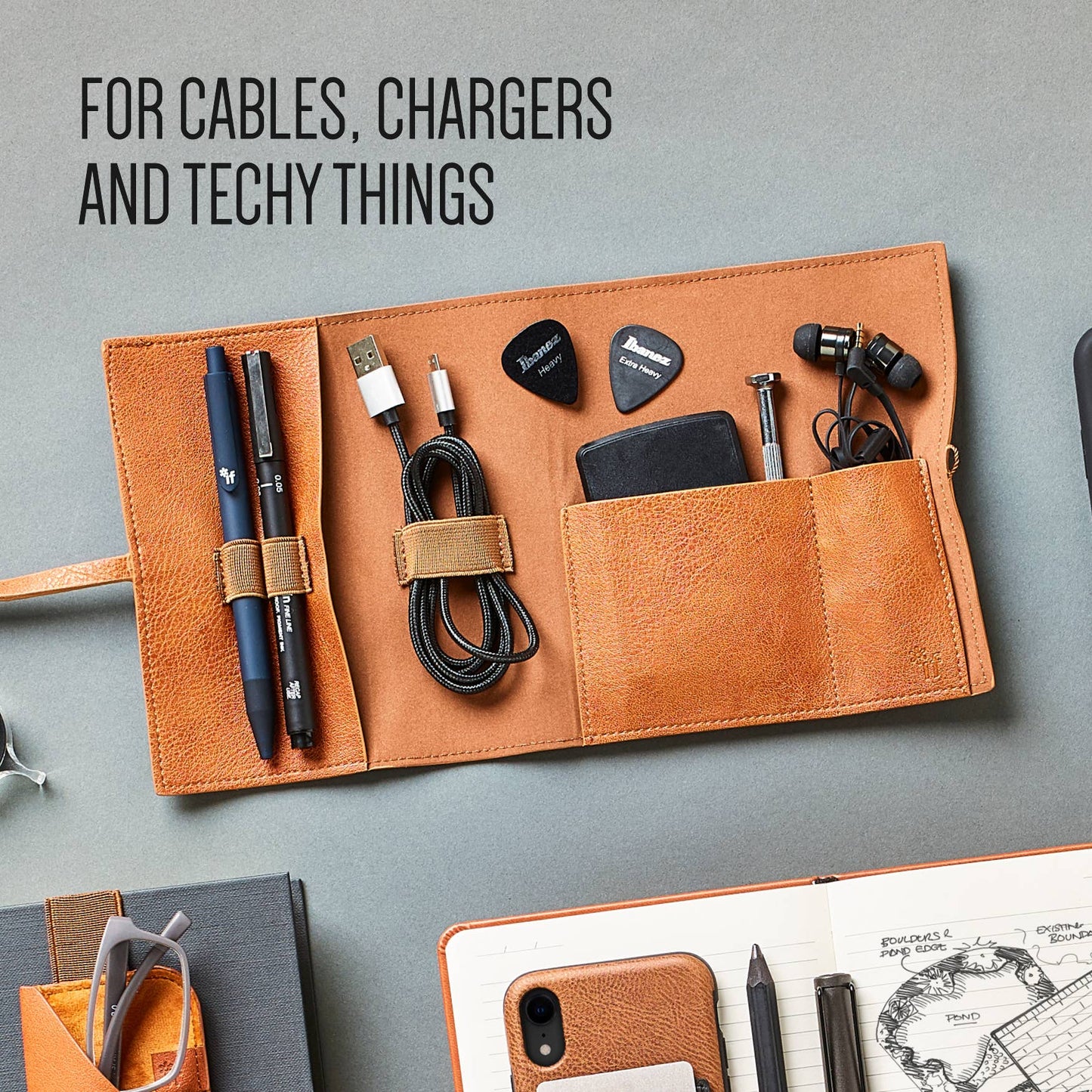 Bookaroo Travel Tech Tidy: Charcoal