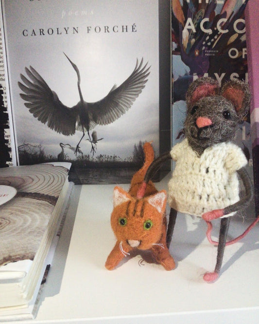 Felt Friend Standing Sculptures - Mouse, Sheep, & Badger