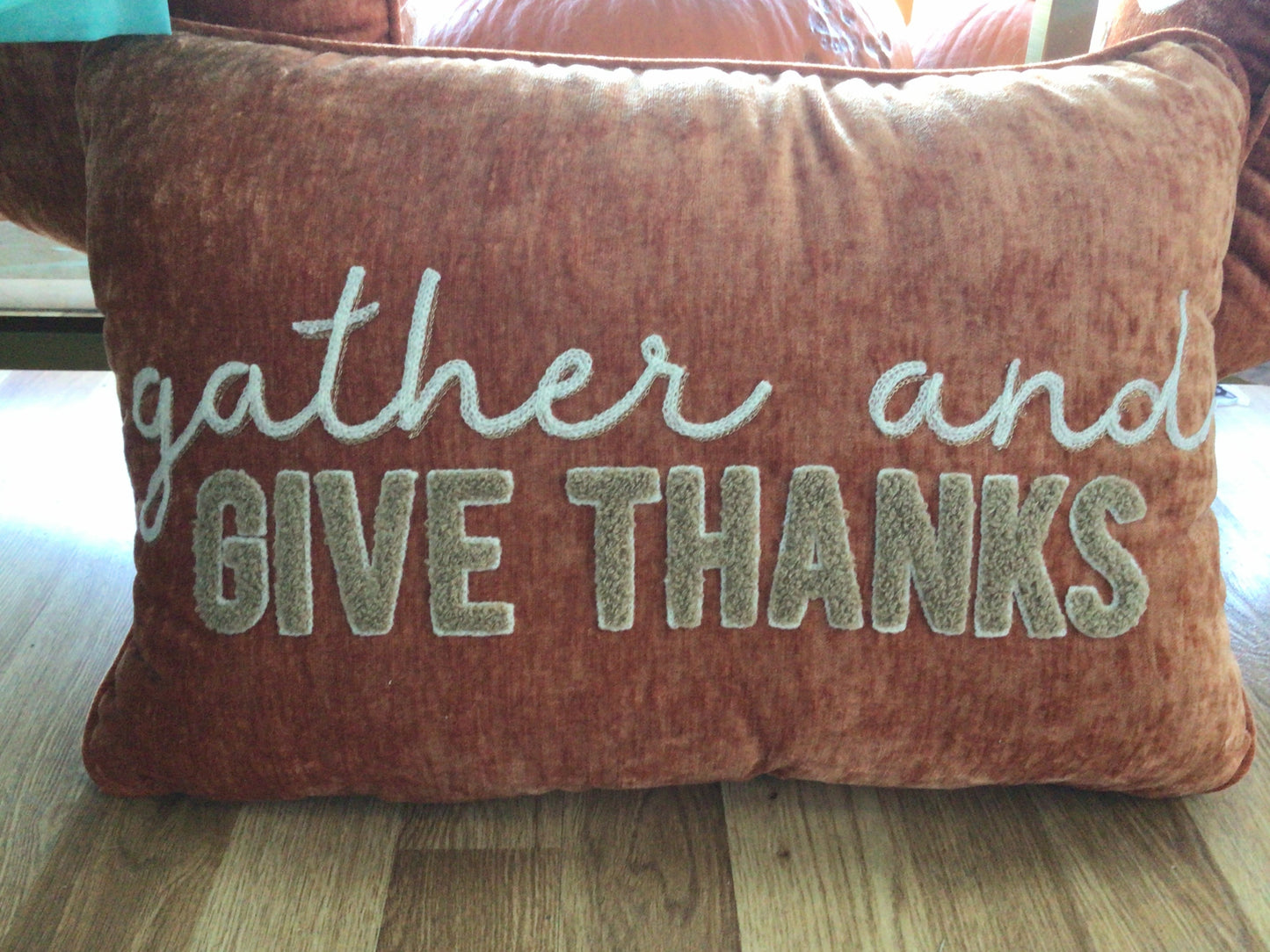 Gather and Give Thanks - decorative pillow 14 x 20
