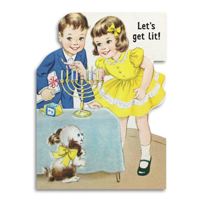 Let's Get Lit - Funny Hanukkah Greeting Card