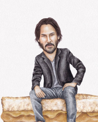 Keanu Reeves Watercolor Print