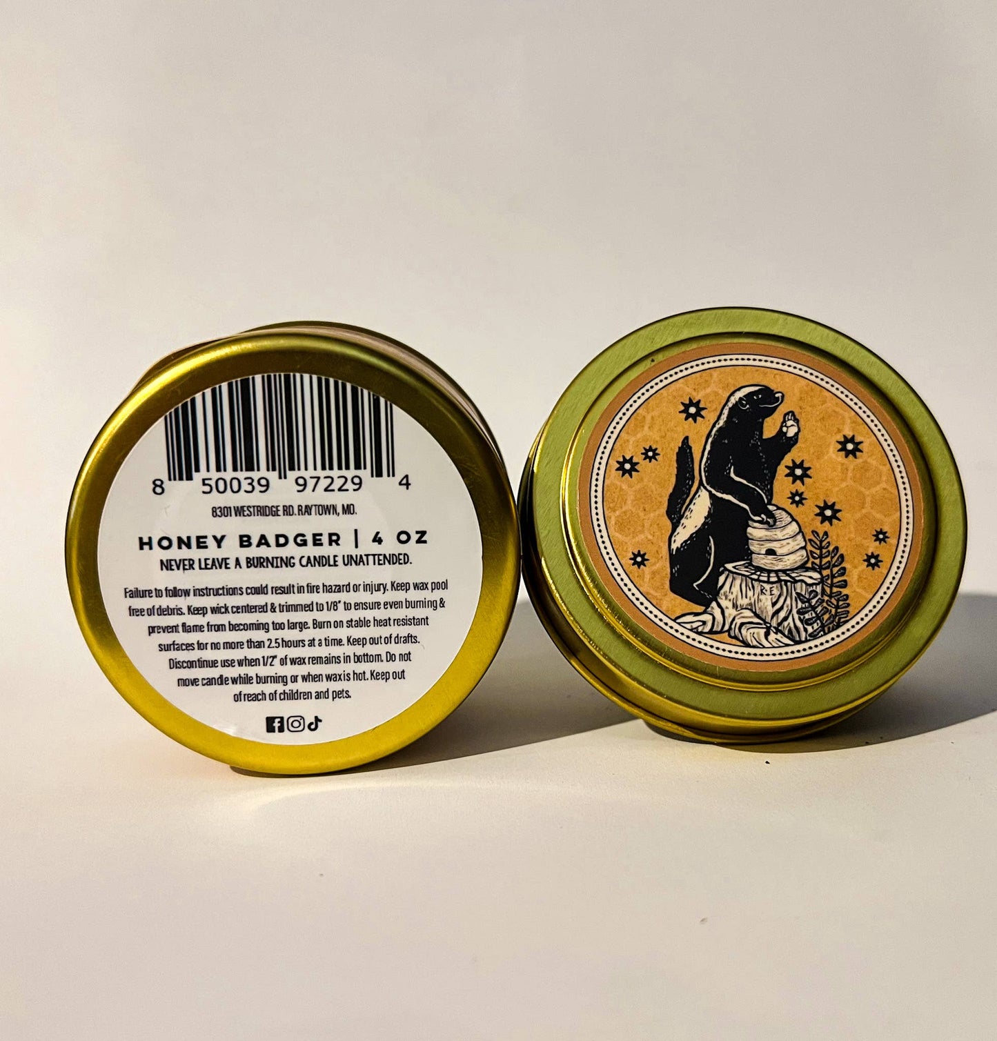 Honey Badger 4oz. Candle - Paraffin Free!