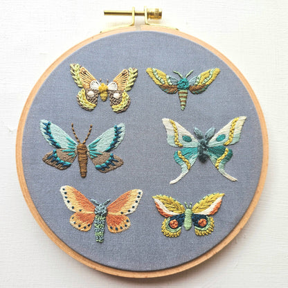 Moth Sampler Embroidery Kit