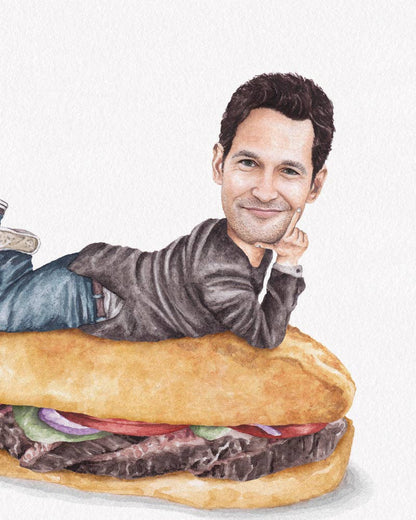 Paul Rudd Watercolor Print