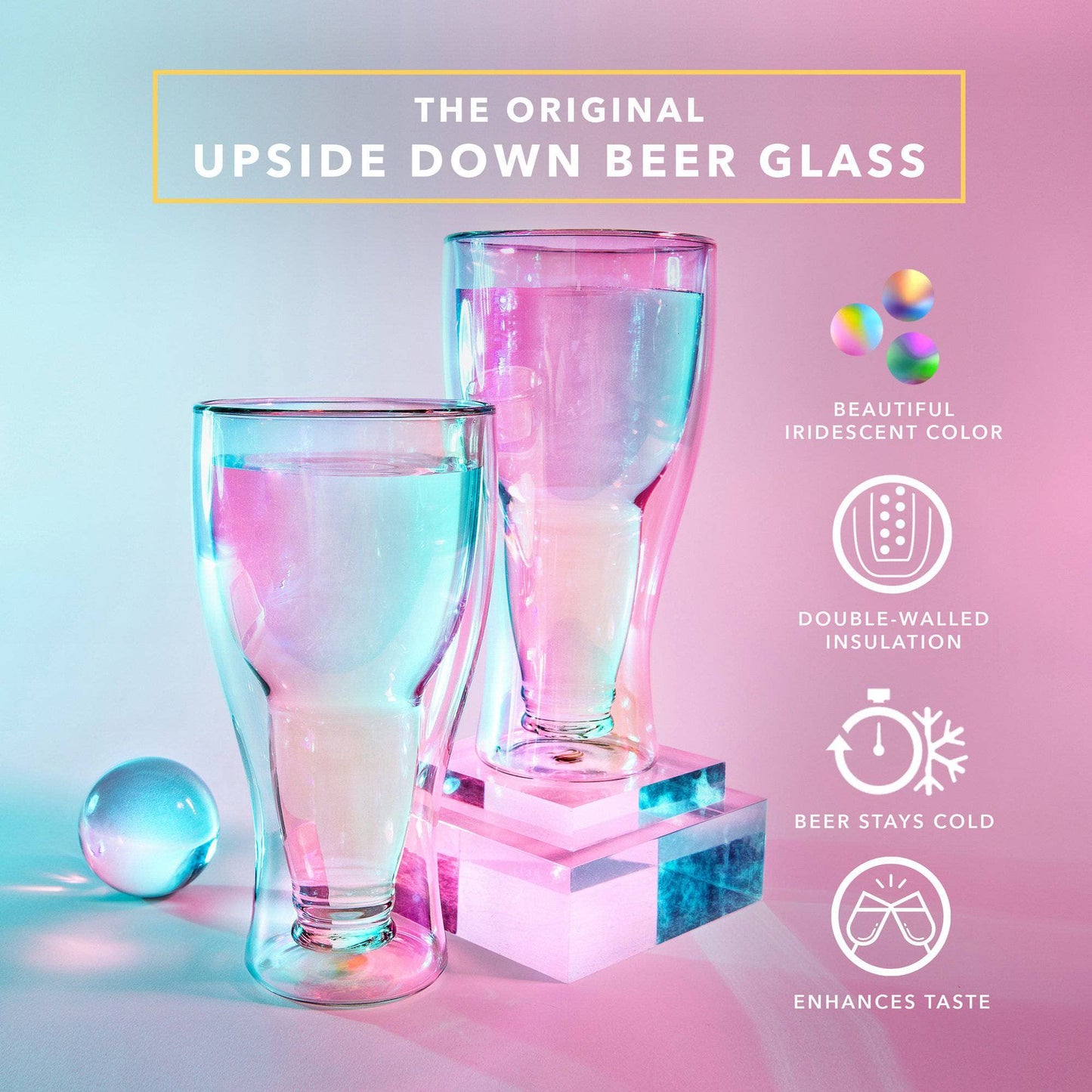 Upside Down Beer Glasses - The Aura Collection