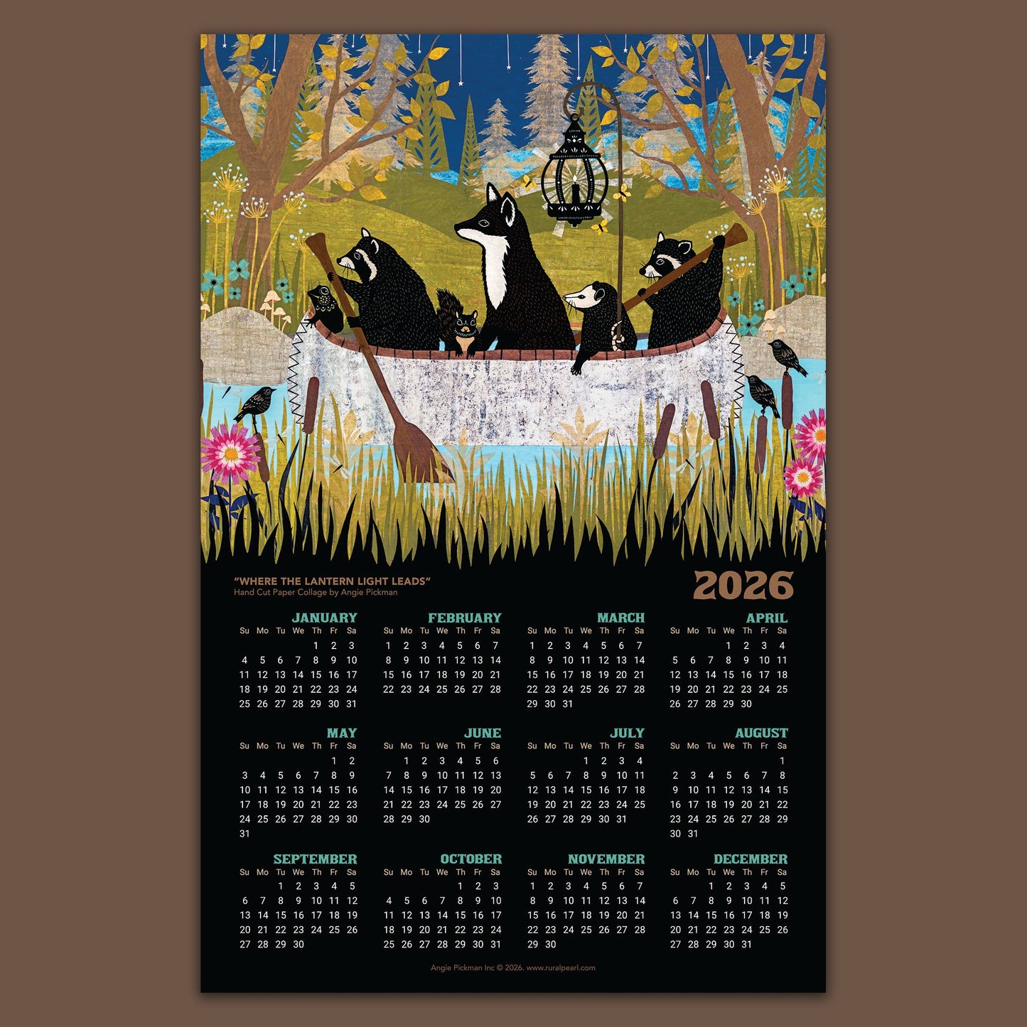 2026 Poster Calendar by Lawrence, Kansas-based artist Angie Pickman