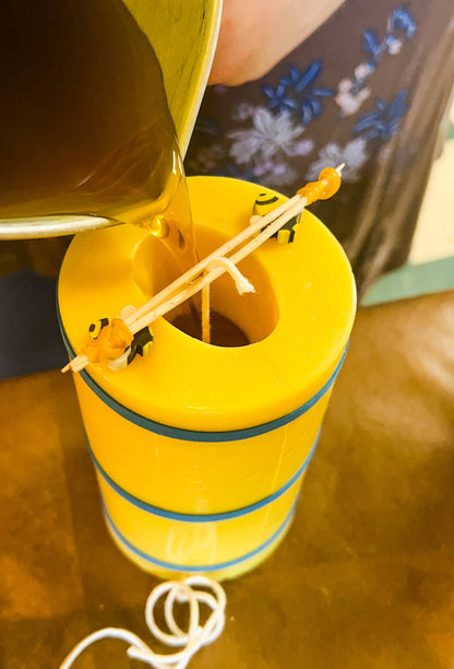 Floral Skull Candle - 100% Beeswax - Handmade