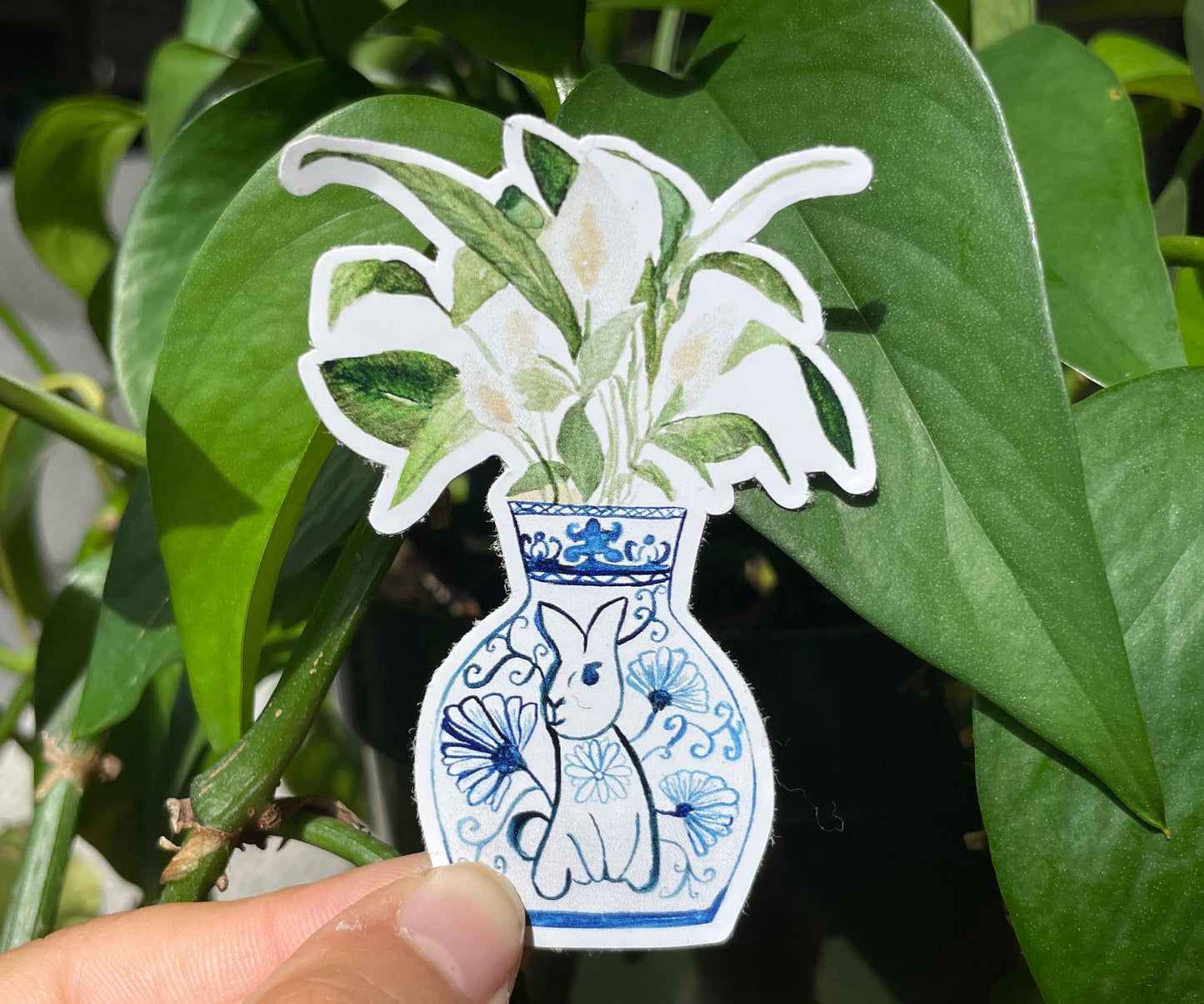 Rabbit Sticker | Year of the Rabbit + Peace Lily Zodiac