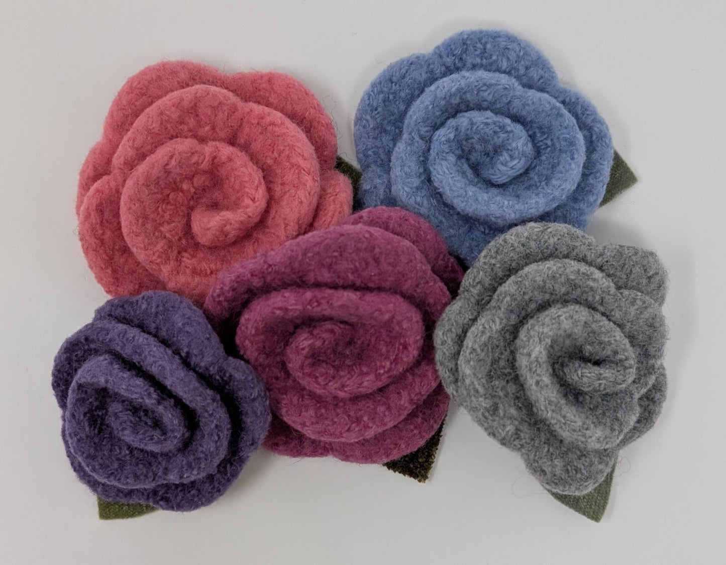 Hand Felted Rose Brooch