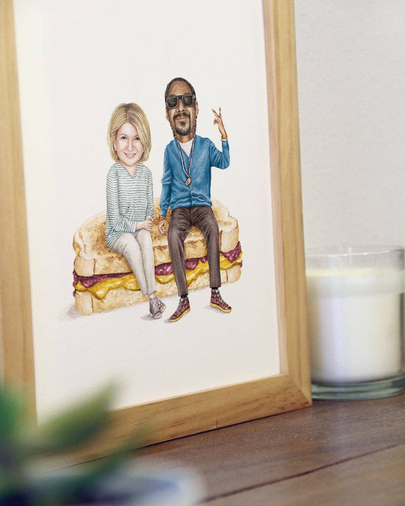 Martha and Snoop Watercolor Print