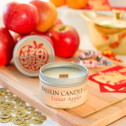 Lunar Apples- Scented Candle: 7oz. Crackling Wooden Wick