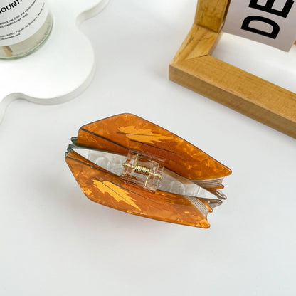 Book Print Acrylic Hair Claw Clip: Brown