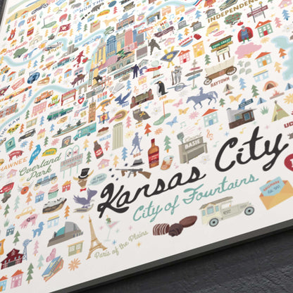 KANSAS CITY MO City Map Art Wall Decor City Series Print: 11x14 / Day