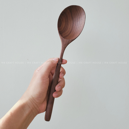 Large Walnut Wooden Spoon - Kitchen Serving Utensils