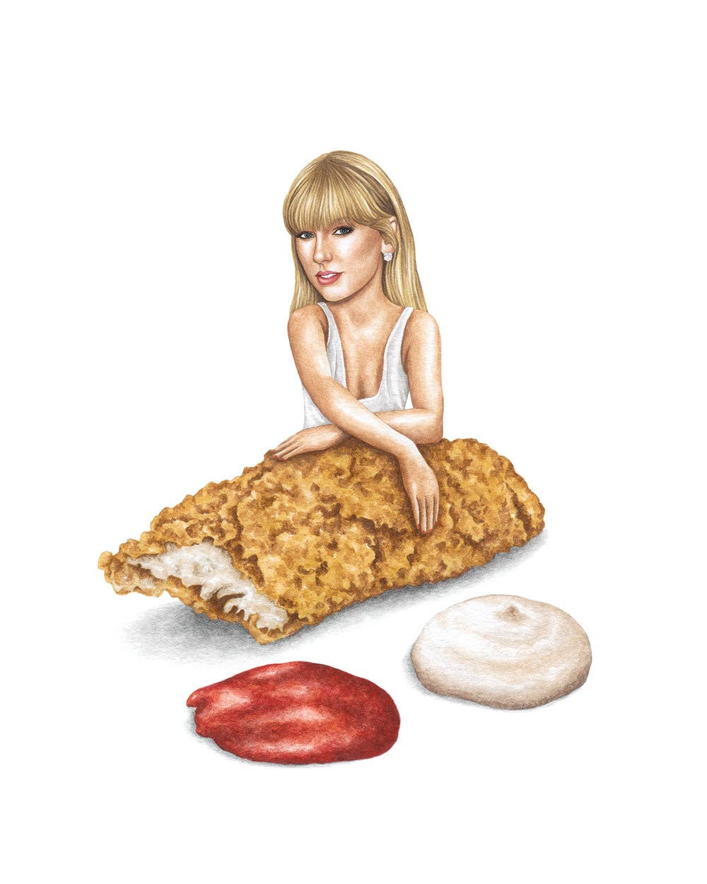 Taylor Swift Chicken Tender Watercolor Print