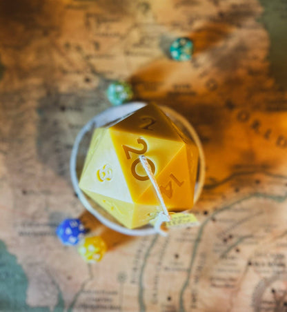 D20 Dice - 100% Beeswax Candle