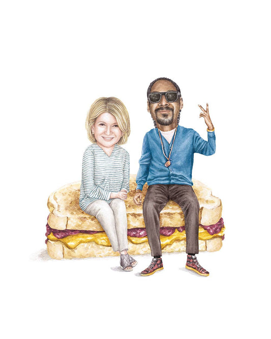 Martha and Snoop Watercolor Print