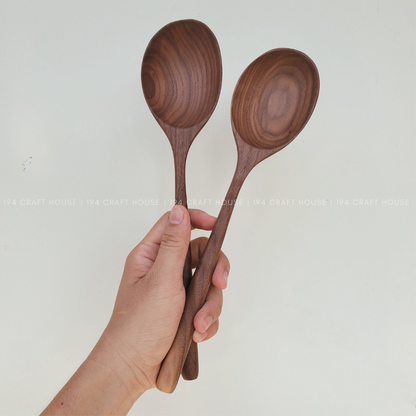 Large Walnut Wooden Spoon - Kitchen Serving Utensils