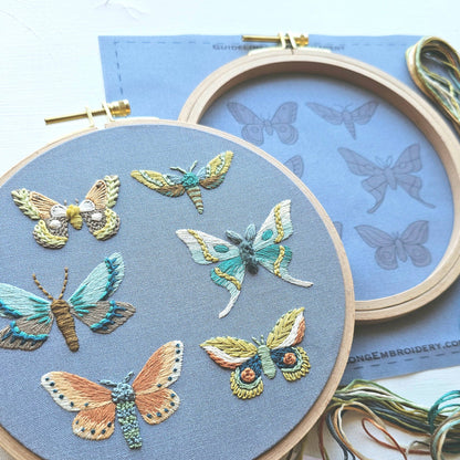 Moth Sampler Embroidery Kit