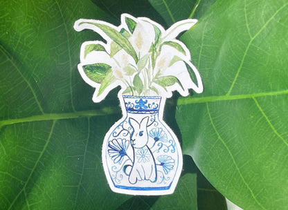 Rabbit Sticker | Year of the Rabbit + Peace Lily Zodiac