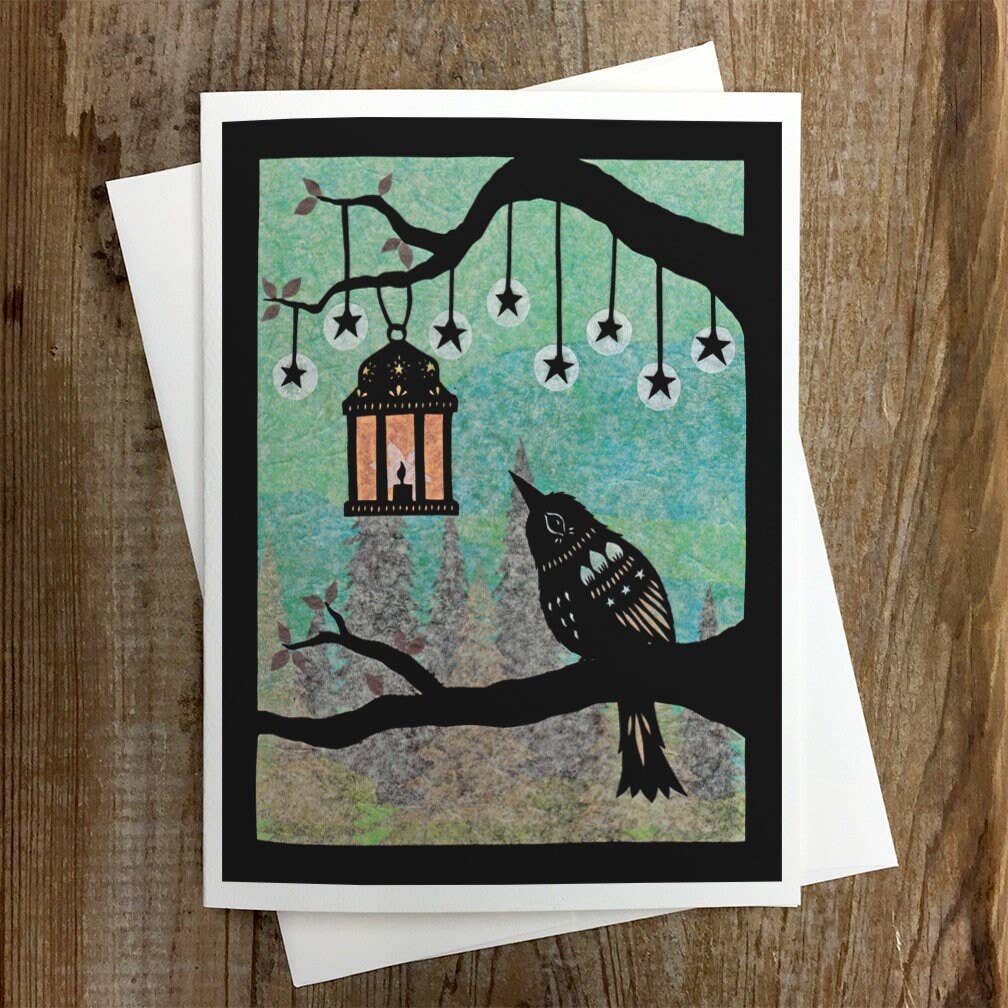 Lantern In The Mist - Greeting Card