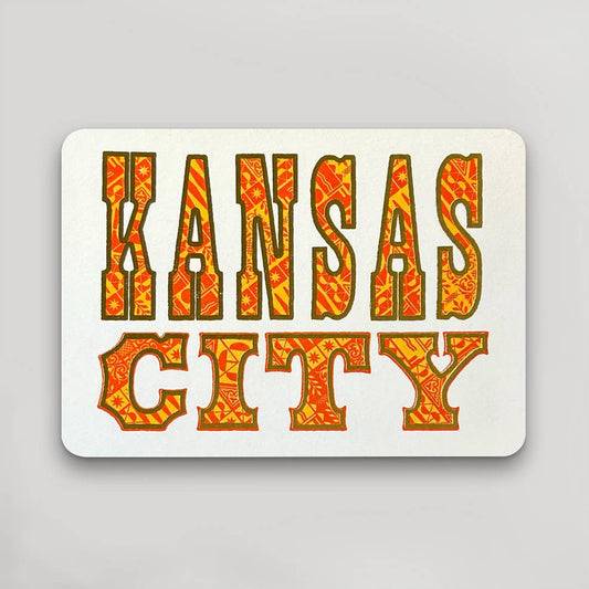 Kansas City Postcard - Red and Gold