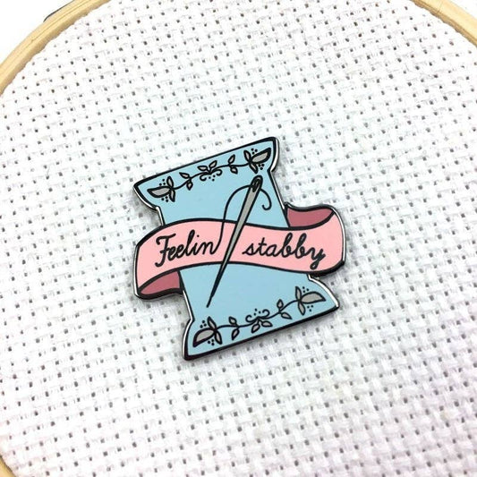 Hard Enamel Feeling Stabby Exclusive Magnetic Needle Minder: Baby Blue & Pink