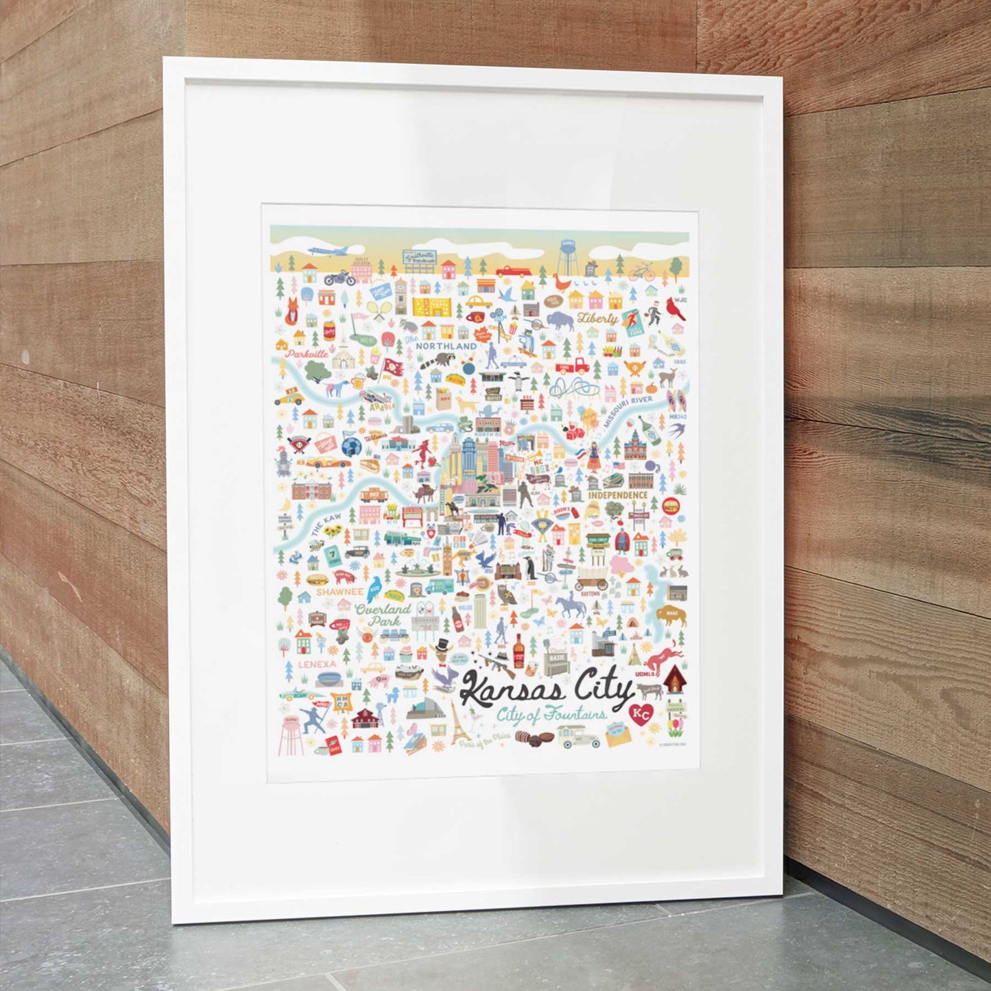 KANSAS CITY MO City Map Art Wall Decor City Series Print: 11x14 / Day