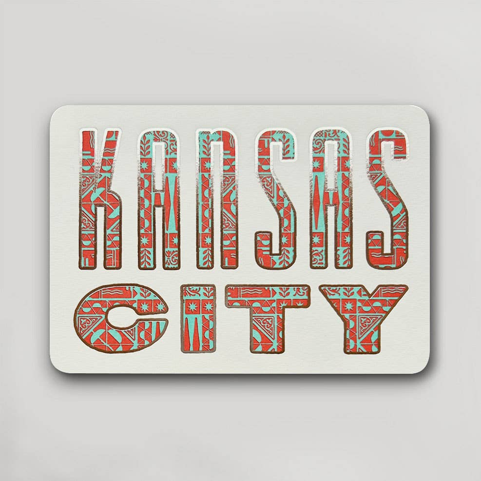 Kansas City Postcard - Red, Teal and Silver