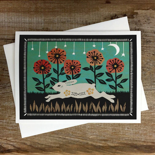 Springing Through The Field - Greeting Card