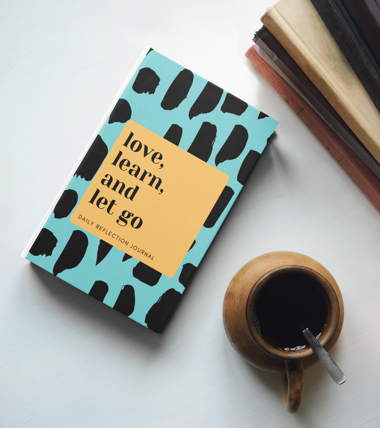 Love, Learn, and Let Go Journal - Blue with Black Spots