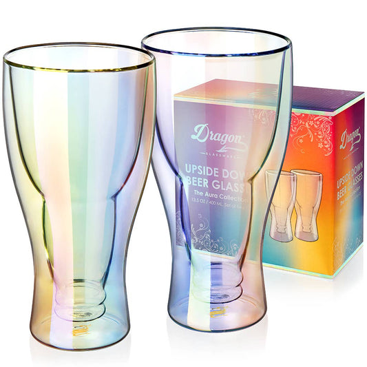 Upside Down Beer Glasses - The Aura Collection