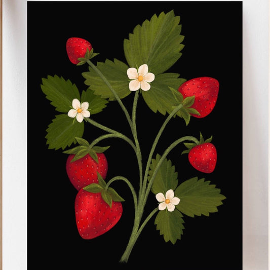 Strawberry Art Print by Cailee Corbett - 8” x 10”