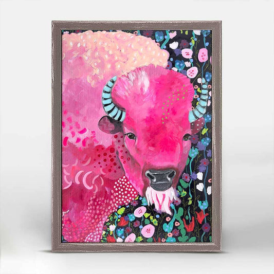 Rosy The Bison by Emily Reid Mini Framed Canvas