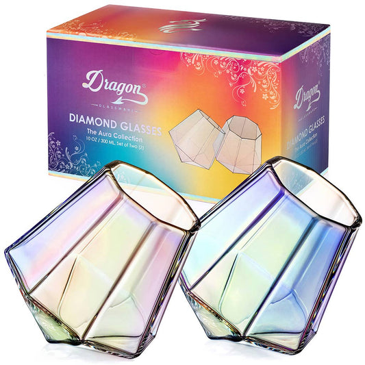 Diamond Whiskey Glasses - The Aura Collection
