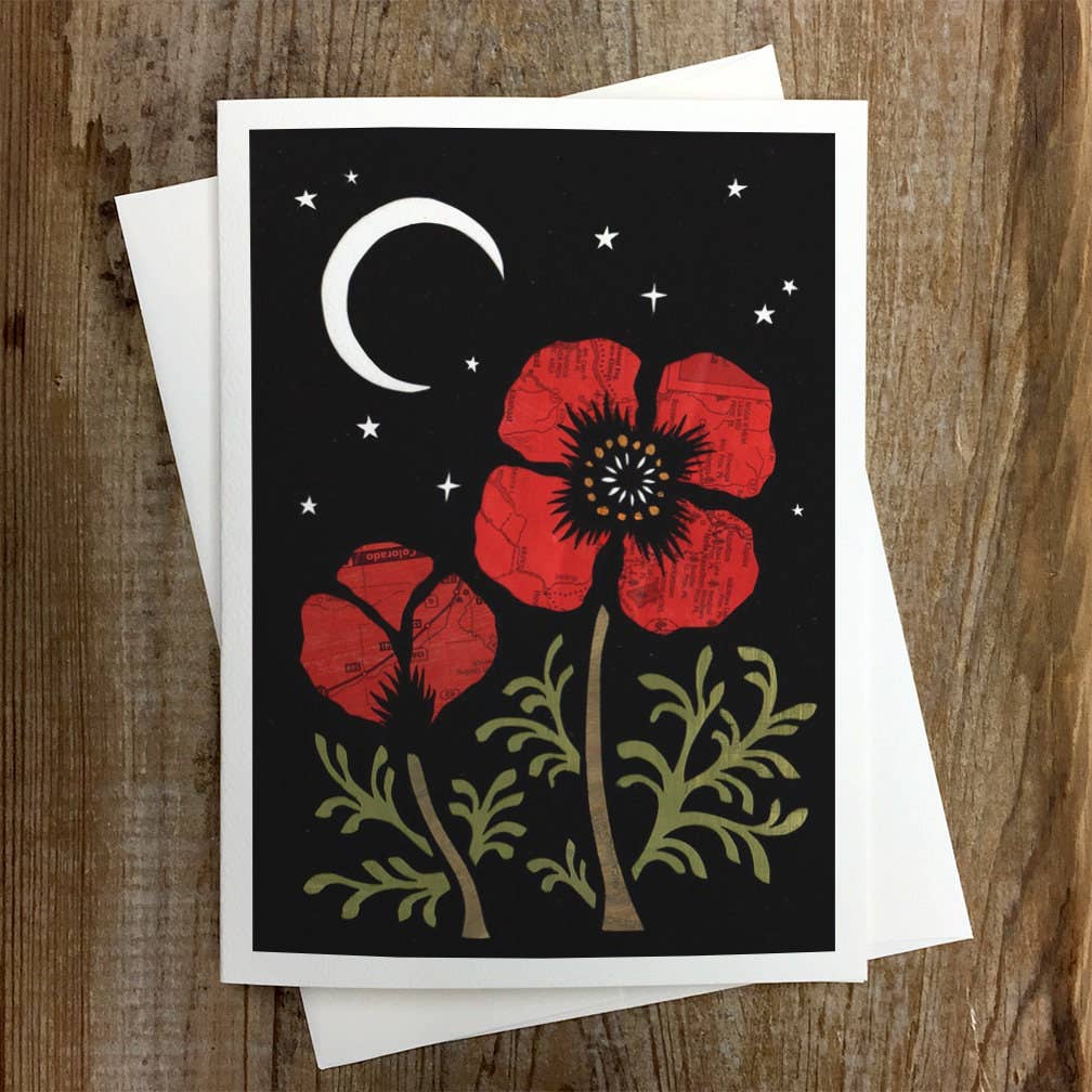 Poppy Moon - Greeting Card