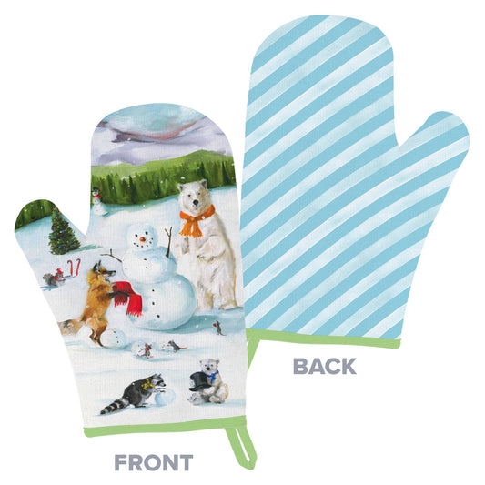 Holiday Linens - The Happiest Snowman Oven Mitt