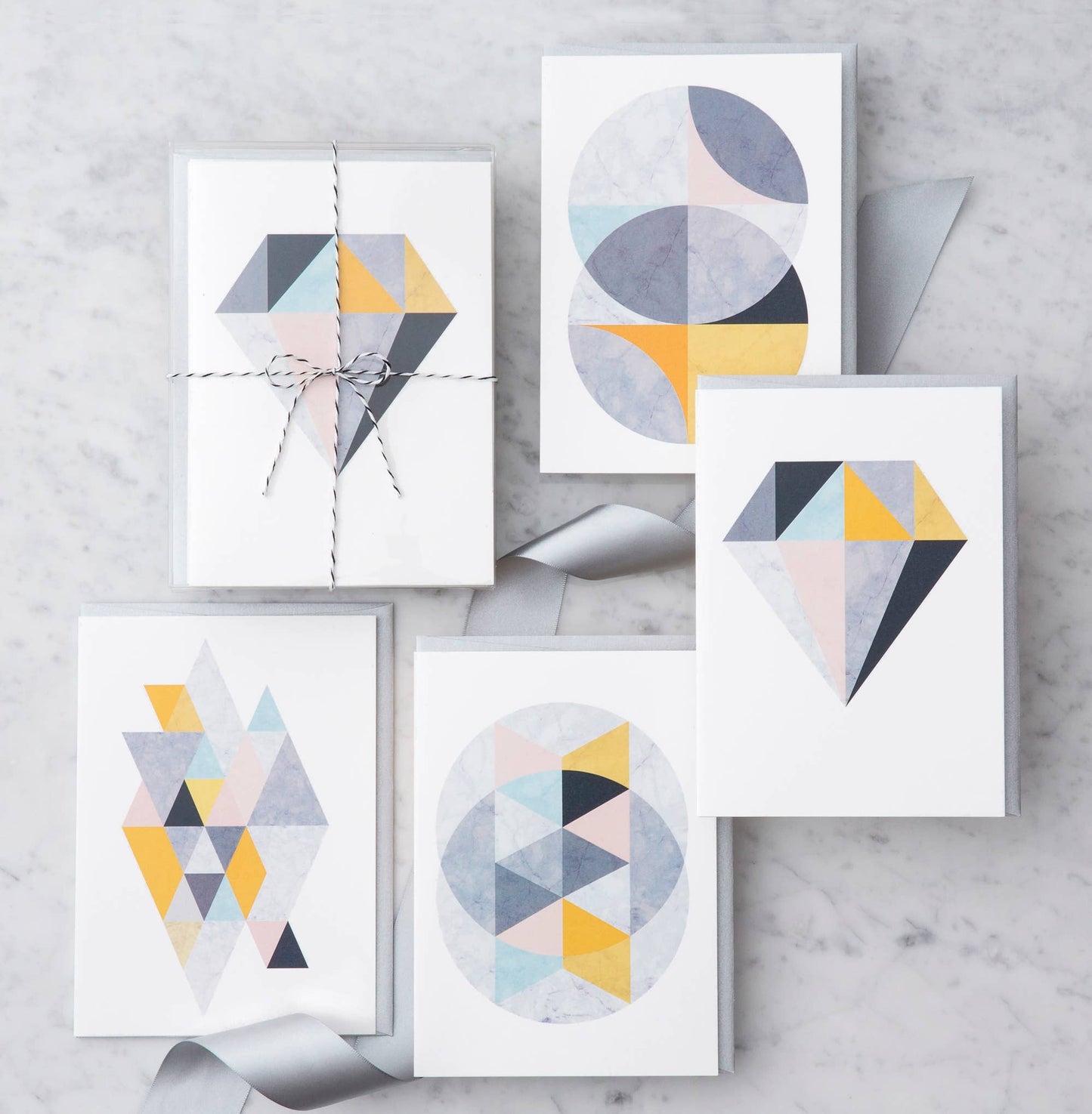 Marble Geometric Boxed Note Cards - Set of 8
