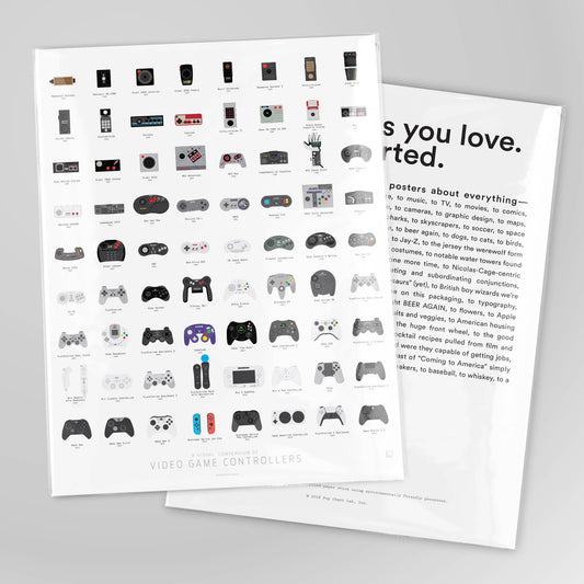 Video Game Controller Compendium | 16" x 20" Art Print