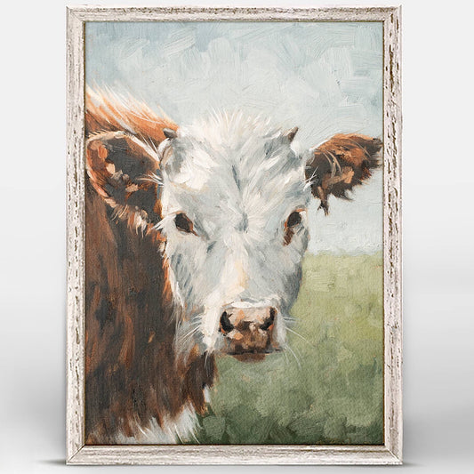 Pumpkin Mini Framed Cow Canvas