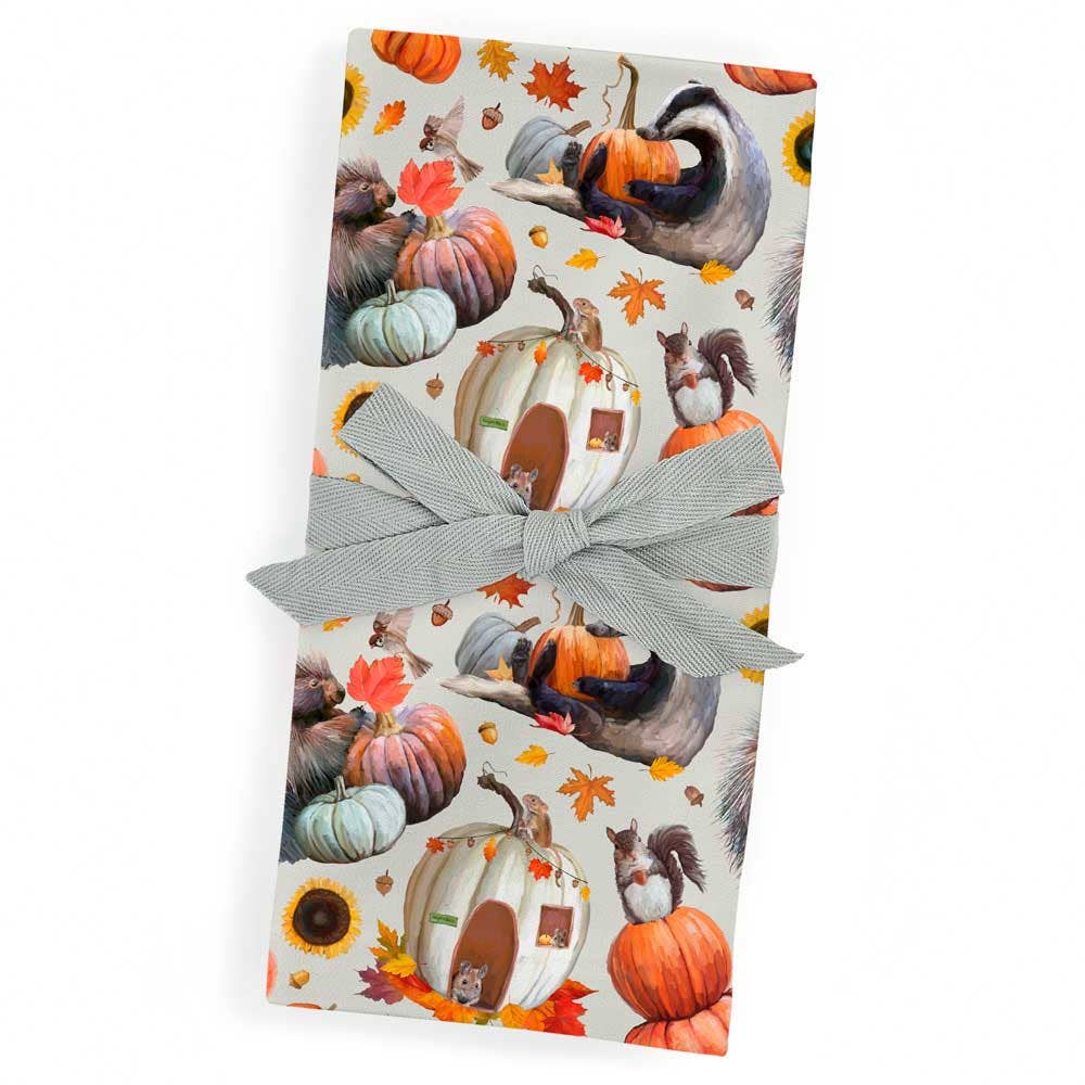 Fall Holiday Linens - Pumpkin Pals by Cathy Walters Cloth Napkins