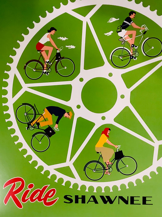 Ride SHAWNEE - 11” x 14” Bicycle Wheel Print