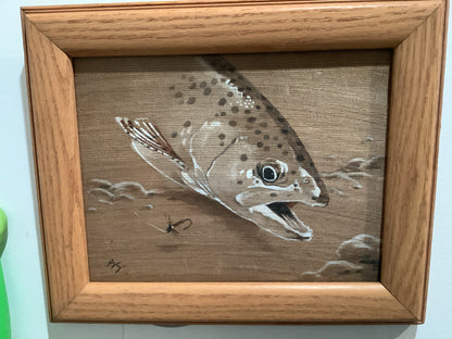 Large Mouth Bass in Sepia - Original Fish Painting, Not a Print