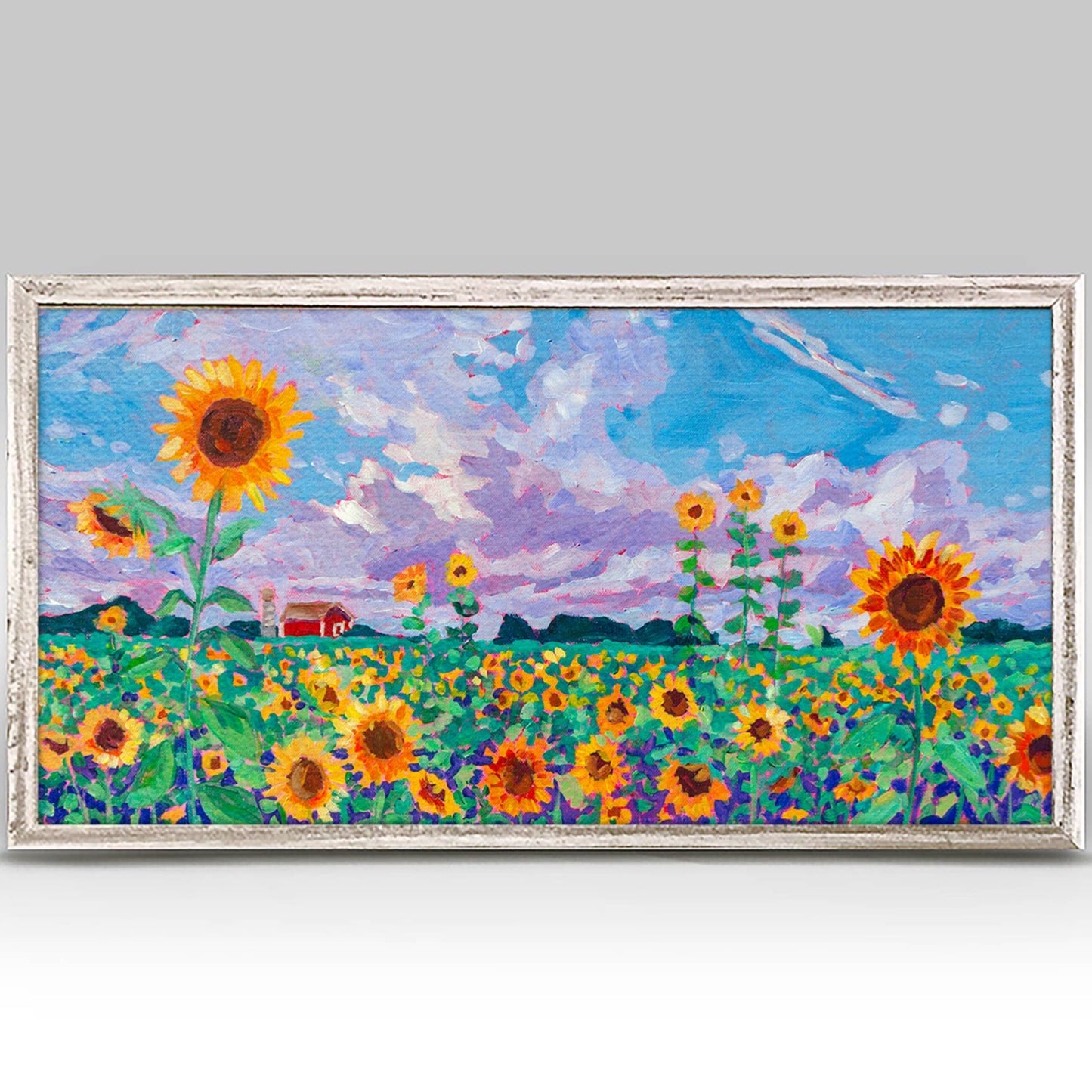 Kansas Sunflower Panoramic Mini Framed Canvas